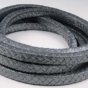 Glass fiber packing nga adunay graphite impregnation